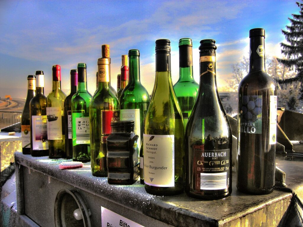 alcohols bottles